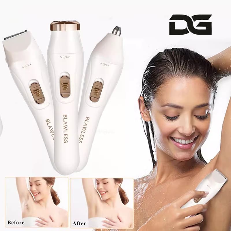 Depilador Elétrico 3 em 1 Profissional Recarregável Multifuncional Depilação Facial Buço Corpo M1