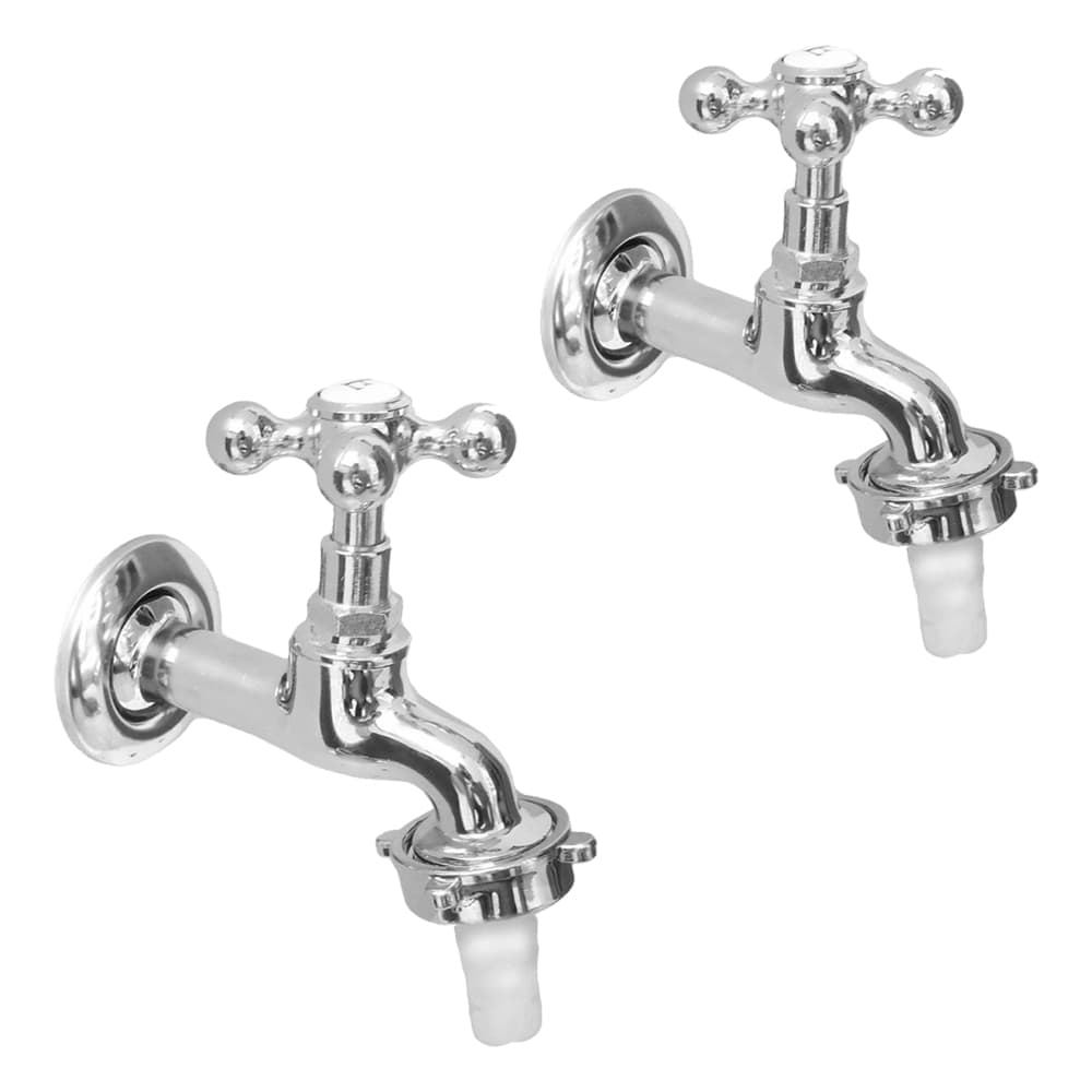 Kit 2 Torneira Para Tanque E Jardim De 1/2 Com Bico 3/4 1130 c 33 Metal Cromada