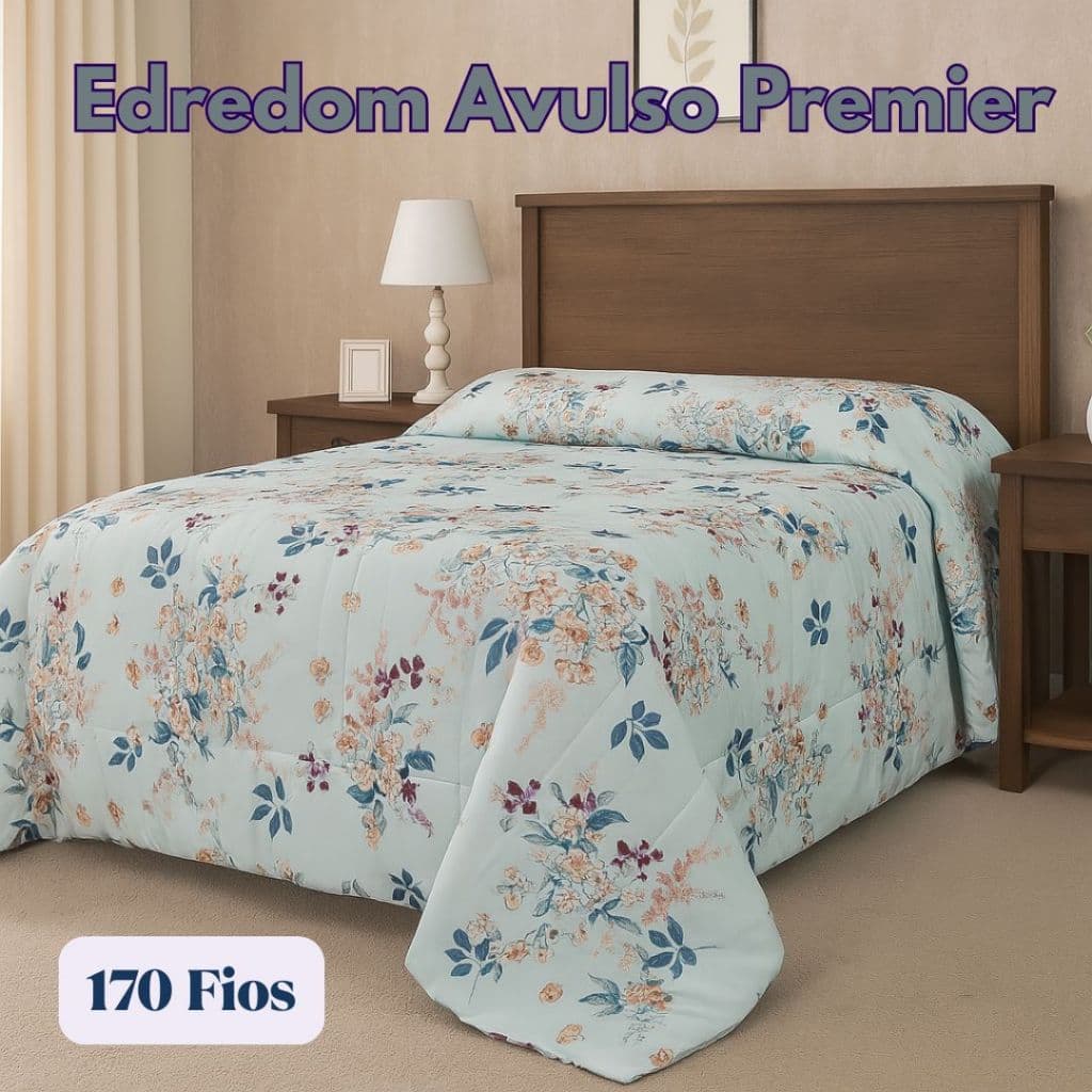 Cobre Leito Premier Edredom 170 Fios – Estampas Florais e Geométricas