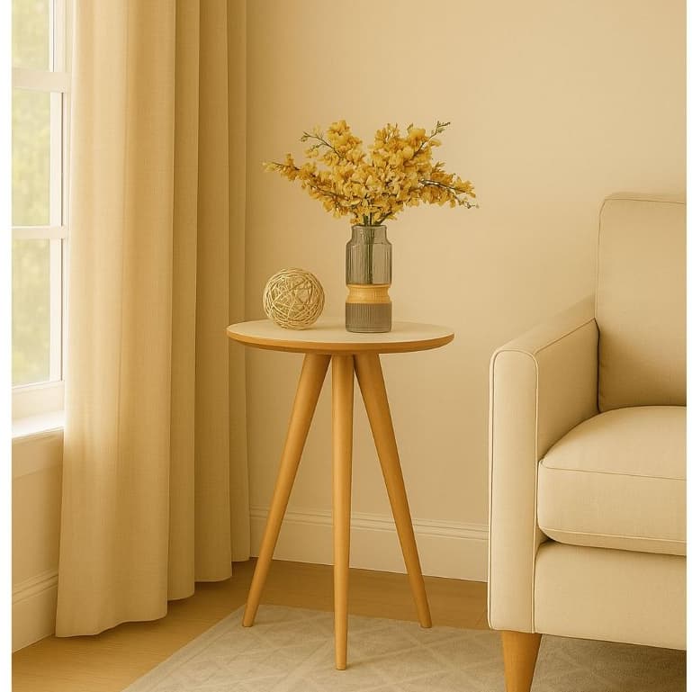Mesa Para Sala Decoração Pés Em Madeira Centro Sofa Linda