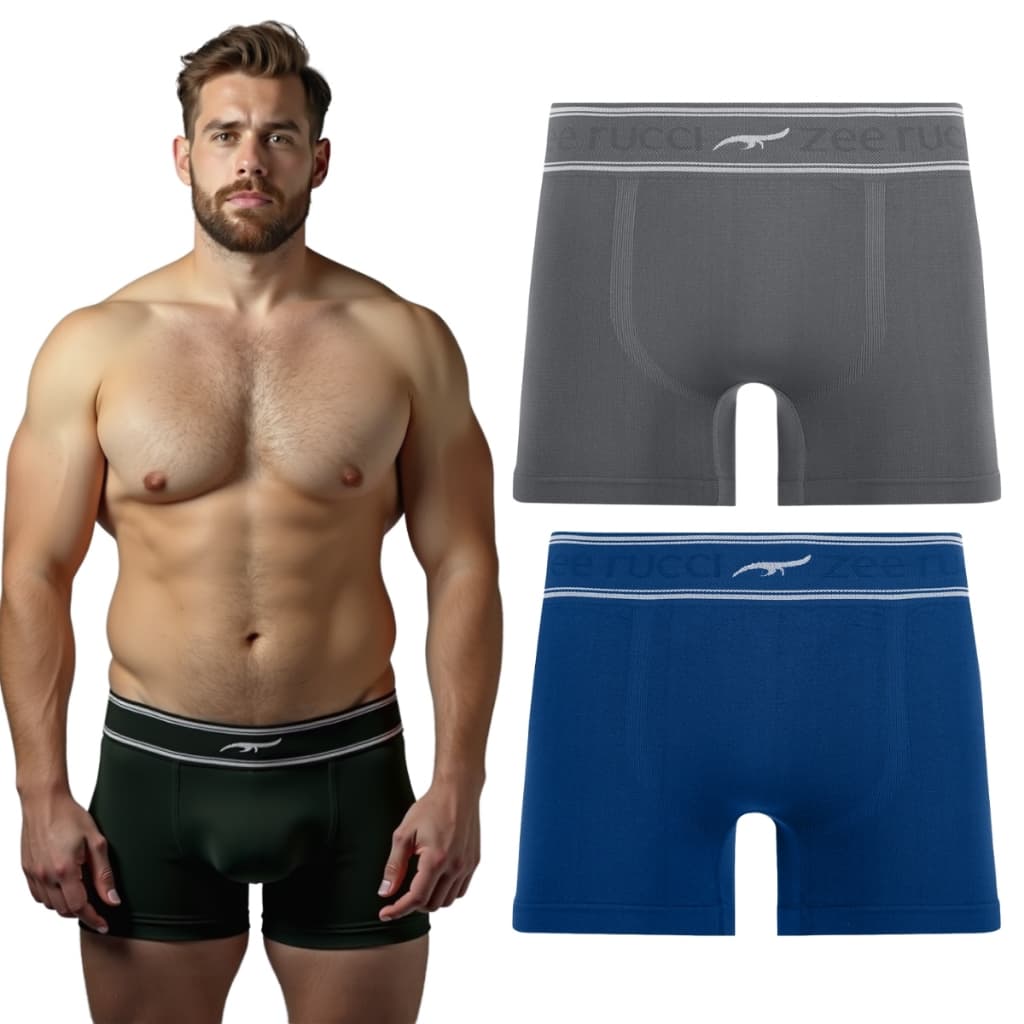 Kit 3 - Cueca Microfibra Plus Size Boxer Sem Costuras Original Zee Rucci