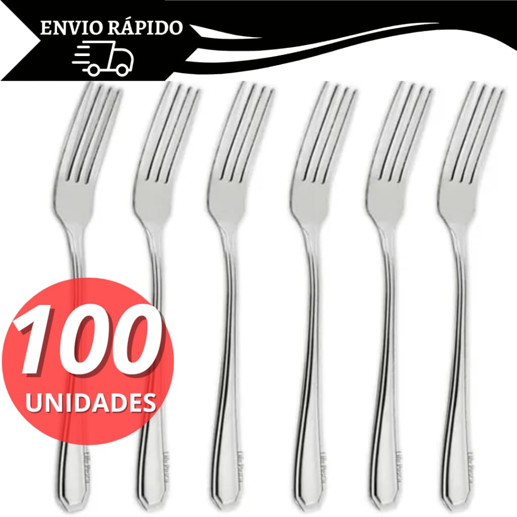 Kit 100 Garfo de Mesa em Aço Inox Perfeito para Refeições Em Seu Restaurante Cozinhas e Bares