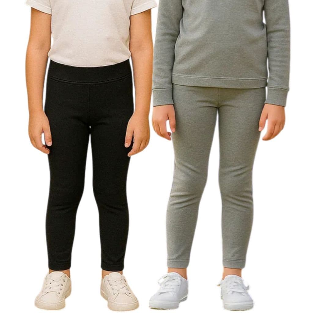 Kit 2 Calças Legging Infantil Menina Suplex Cintura Alta Ideal Para Escola e Dia a Dia