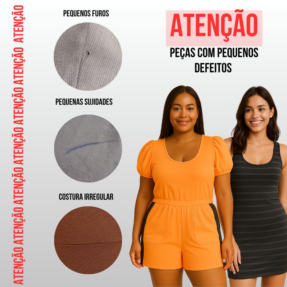 Vestido Pequenos defeitos Peças PROMOÇÃO Macaquinho Vestido macação vestidos curto listrado DEFEITOS
