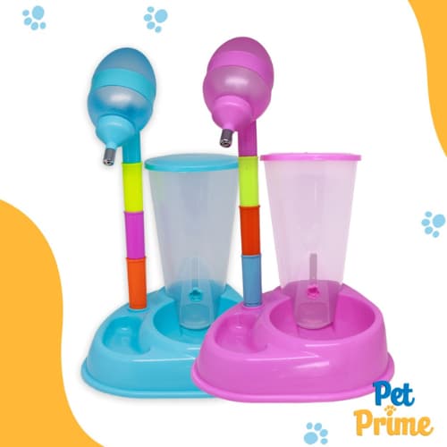 Comedouro e Bebedouro duplo para Cachorro e Gato Bebedouro de Bilha 500 ml Comedouro 2,0 litros