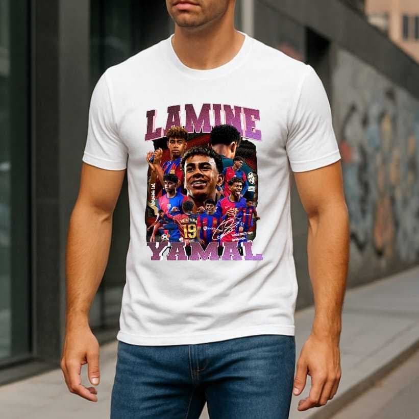 Camiseta Lamine Yamal 100% Algodão Blusa Streetwear Barcelona Barça Craque Espanhol Envio Rápido
