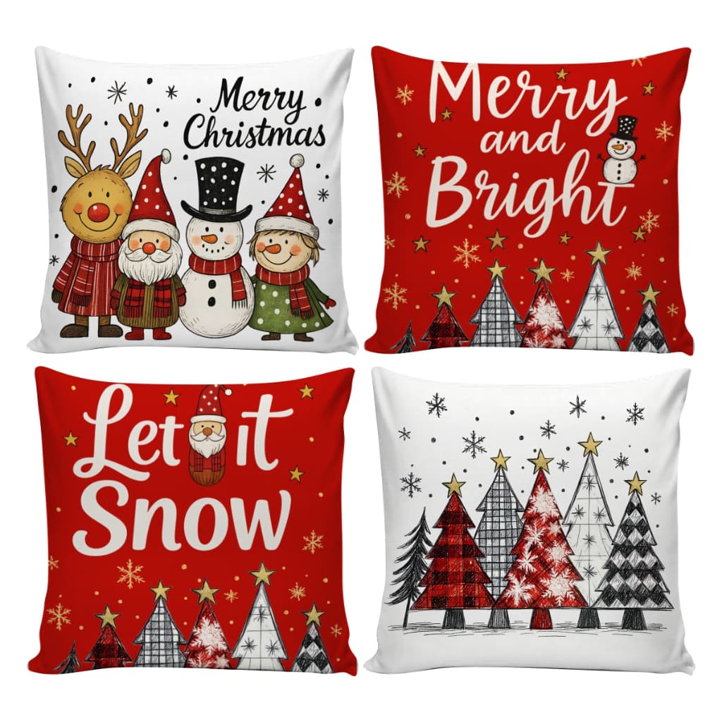 Kit de almofada decoração natalina Personagens Natalinos Divertidos Merry Christmas