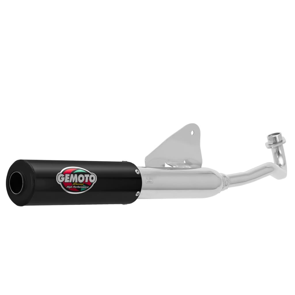 Escapamento Escape Gemoto Racing Moto Honda Pop 110 2016 2017 Cromado Com Ponteira Preta