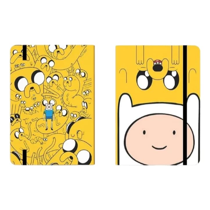Caderno sketchbook com capa dura laminada tema Adventure Time TAMANHO 14x21cm Elástico preto