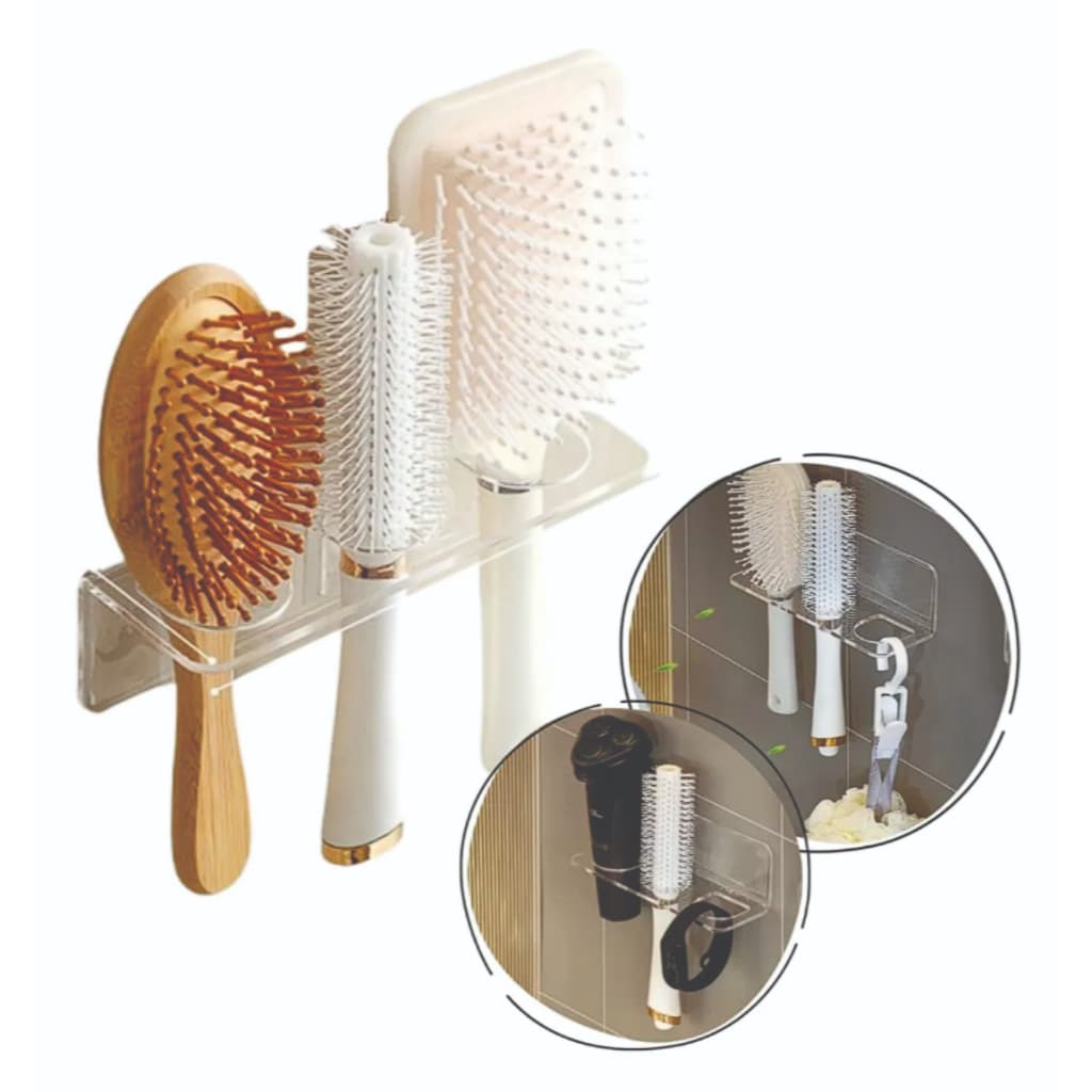 Suporte Porta Escova De Cabelo Banheiro Parede Box Acrílico