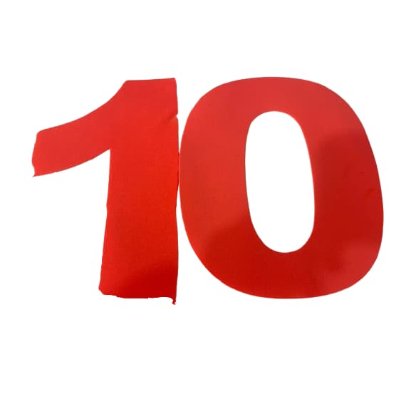 Numeral de eva de 0 a 10 colorido para decoração