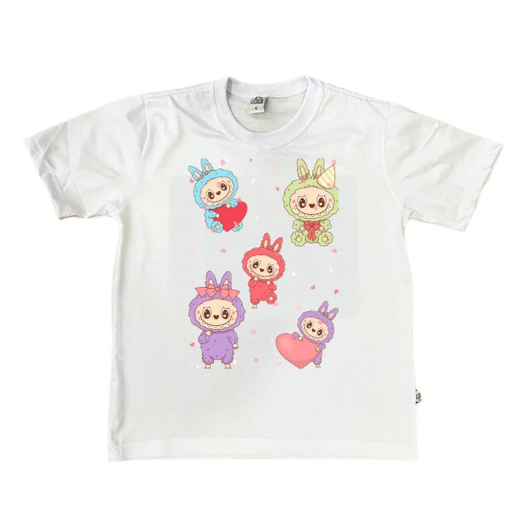 Camiseta tema LABUBU infantil e adulto livro de colorir camisetas