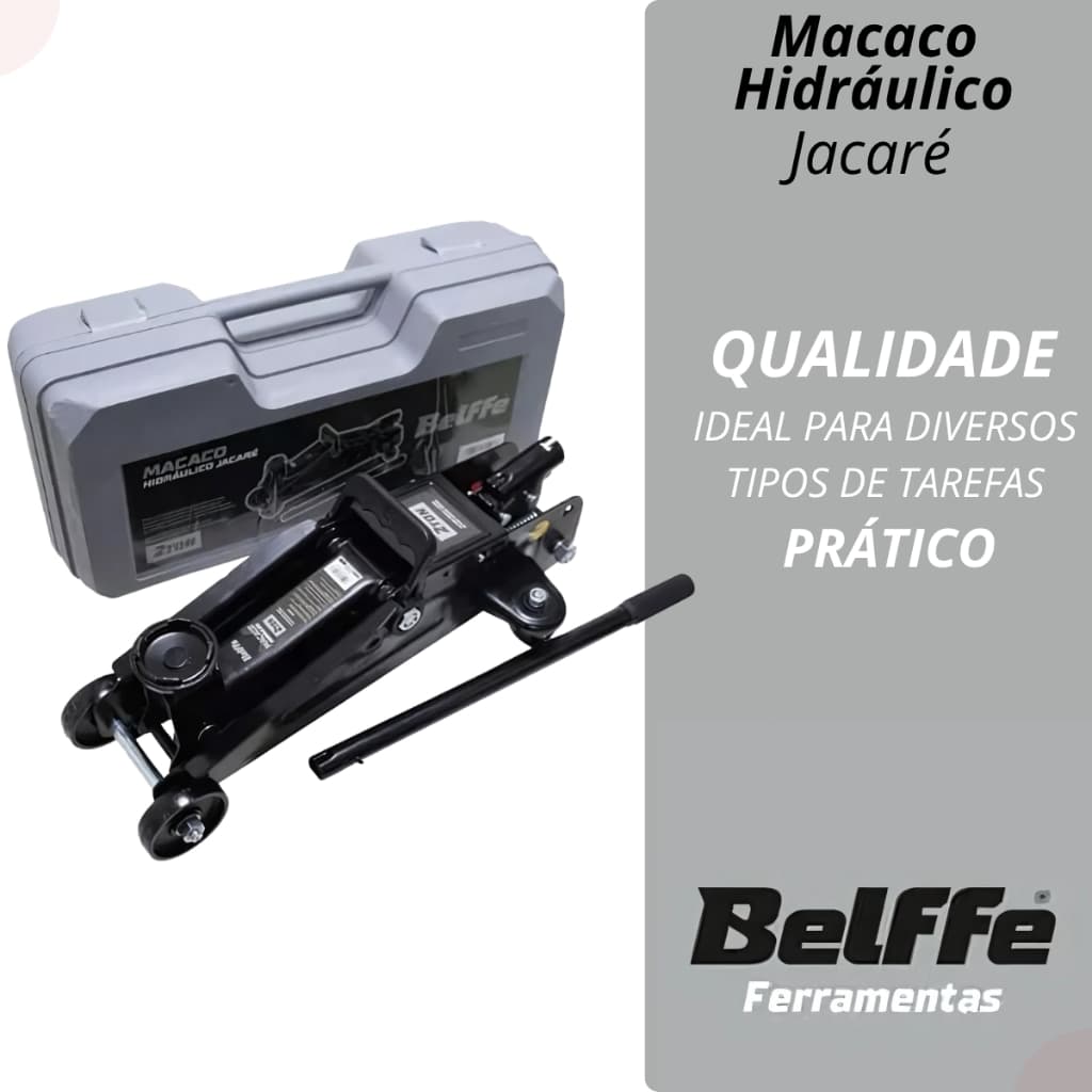 Macaco Hidráulico Tipo Jacaré Profissional Suporta Até 2 Toneladas C/ Maleta Para Veículos Universal