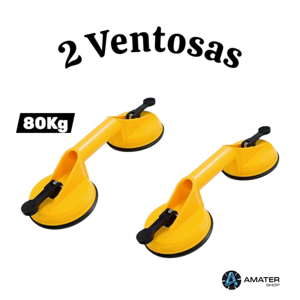 2 Ventosas Dupla Capacidade Até 80kg Multiuso Ferramenta Segura Vidro Azulejo Espelhos Instalação