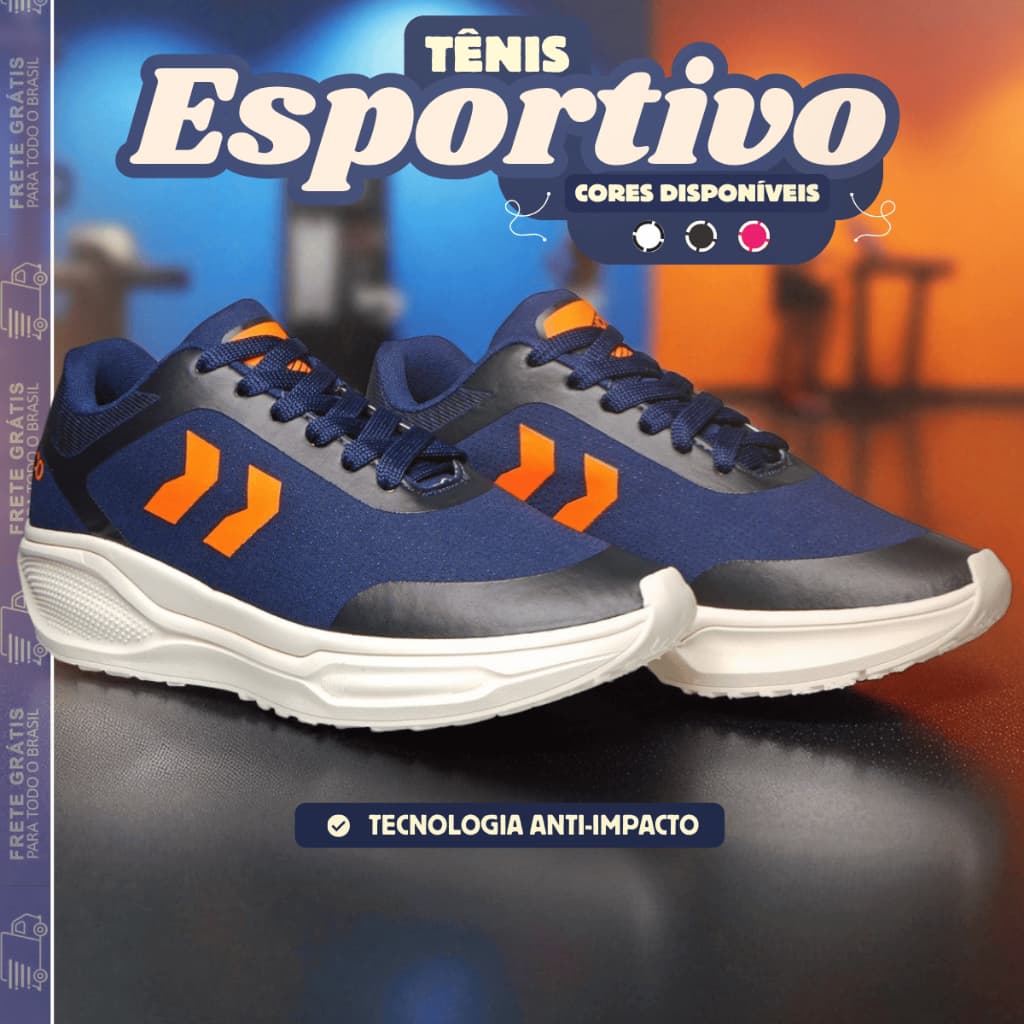 Tênis Masculino Esportivo Corrida Academia Caminhada Leve Confortável 34 ao 43