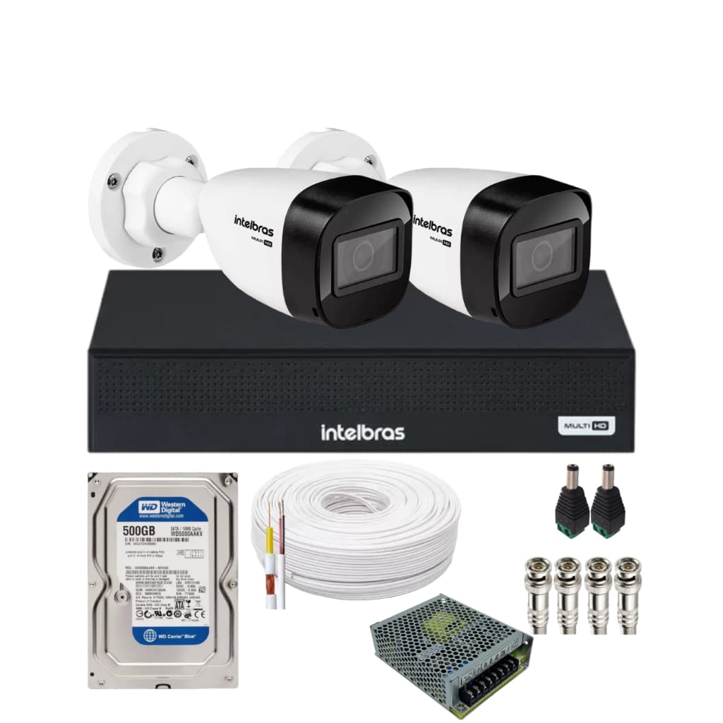 Kit CFTV 02 Câmeras VHD 1230 B MHDX 1104 500GB