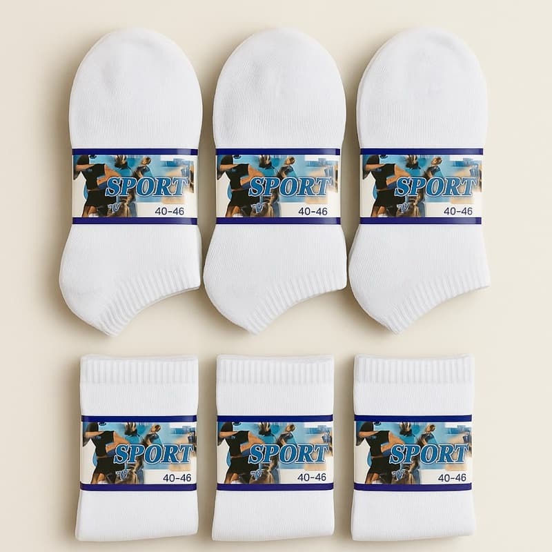 Kit 12 Meias Brancas Unisex - Estilo e Conforto