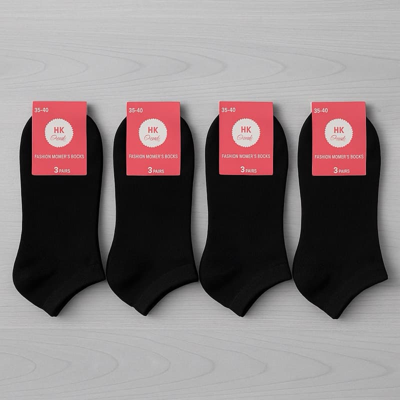 Kit 12 Meias Pretas Unisex - Estilo e Conforto