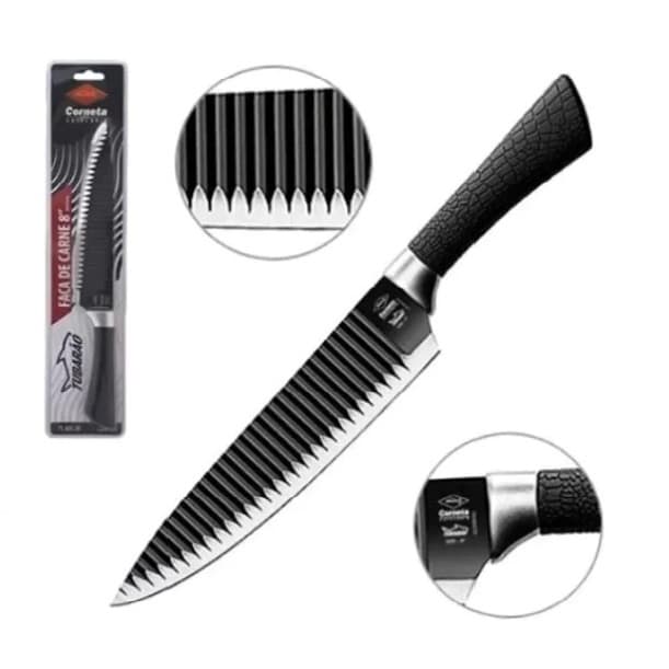 Faca Shark Chef Profissional Carne Sushi Tubarão 8 Polegadas Corneta