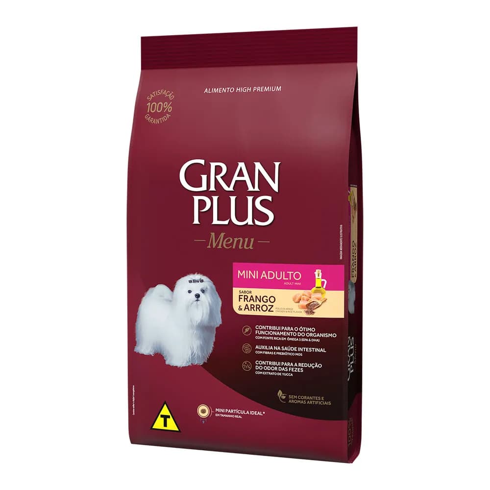 Ração Gran Plus Menu Cães Adultos Mini Frango 1kg