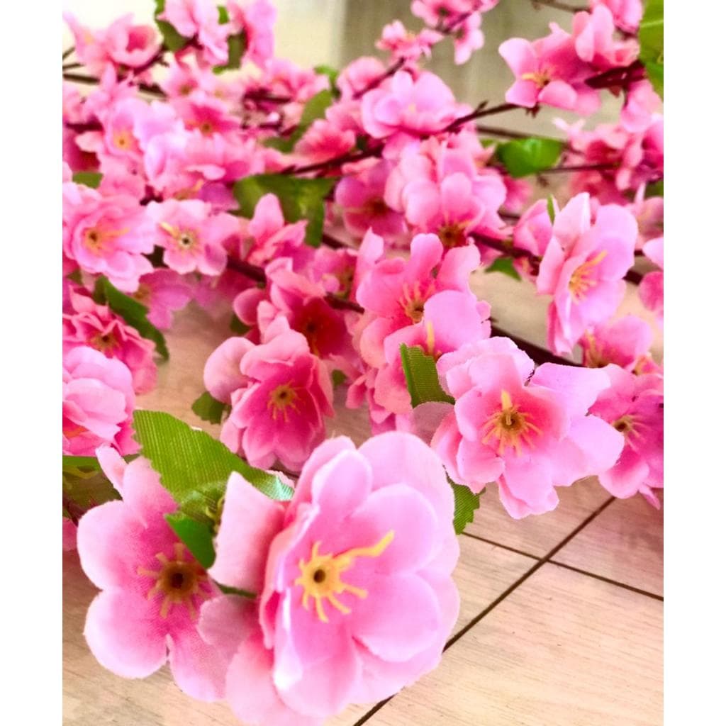 Kit com 10 de cerejeiras de 06 galhos haste grande 120cm flor de cerejeira Rosa salão de beleza