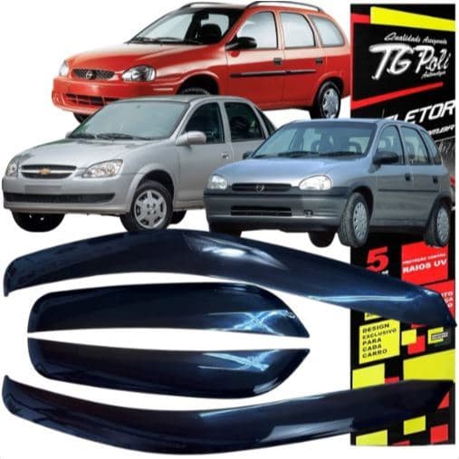 Calha de Chuva (Defletor) para GM Chevrolet Corsa Hatch/Wagon/Sedan E Classic 1994 a 2016 - 4 Portas