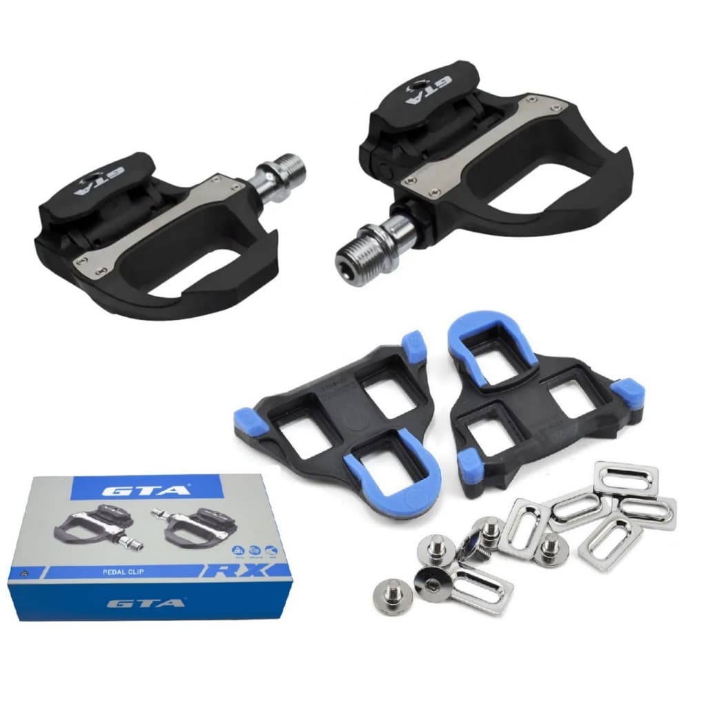 Pedal  Bike Speed Clip Road GTA RX SPD Rolamento Selado com Tacos Padrão Shimano 285grs
