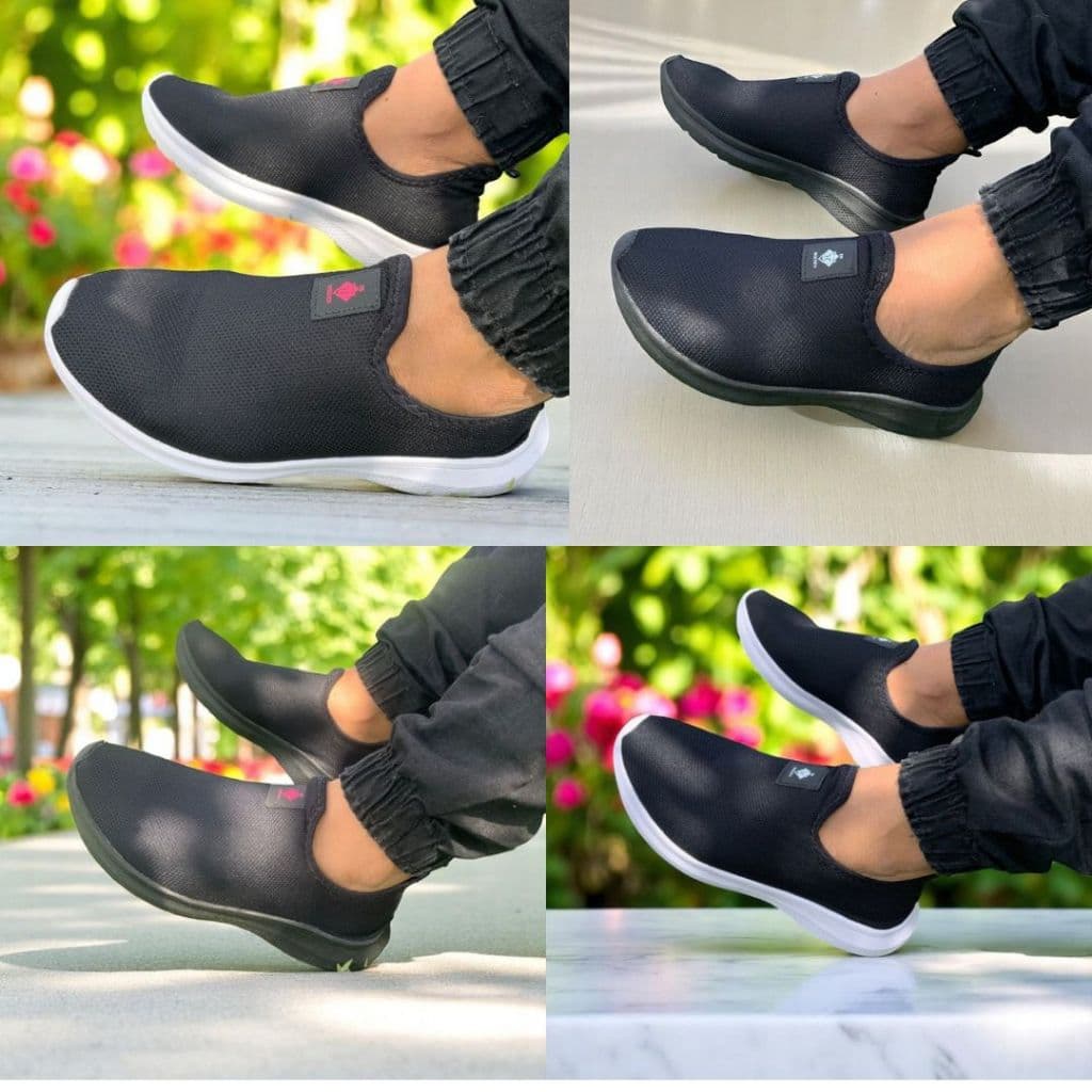 Sapato Masculino Tênis Meia Femino Casual Preto Sem Cadarço De Uso Unisex