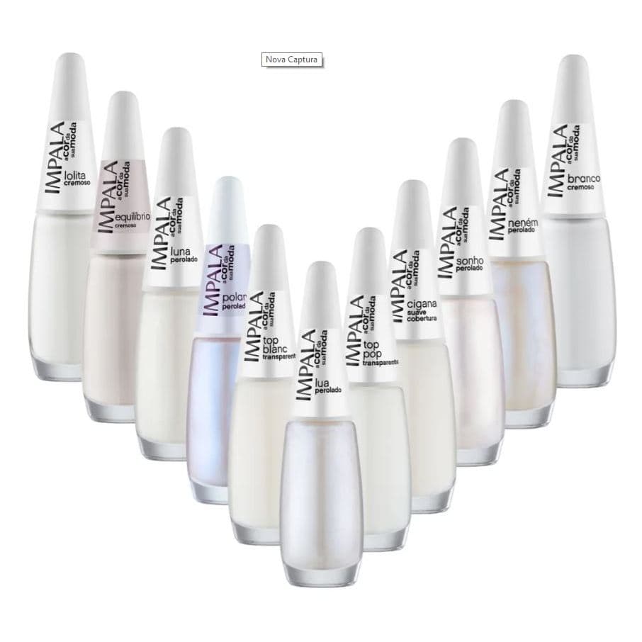 Esmaltes Branco Impala 7,5ml – Alta Cobertura, Secagem Rápida, Longa Duração