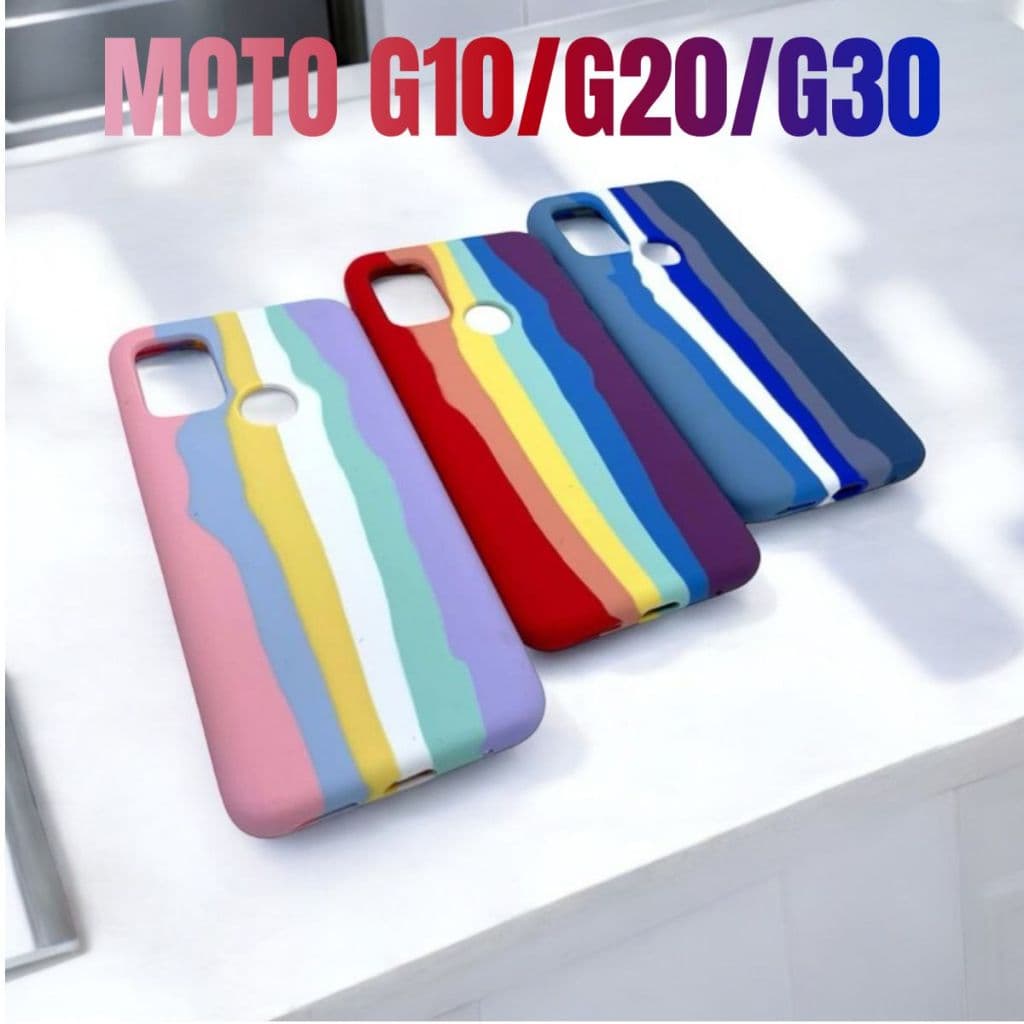 Capa Capinha de celular compatível com Moto G10, G20 e G30 Rainbow