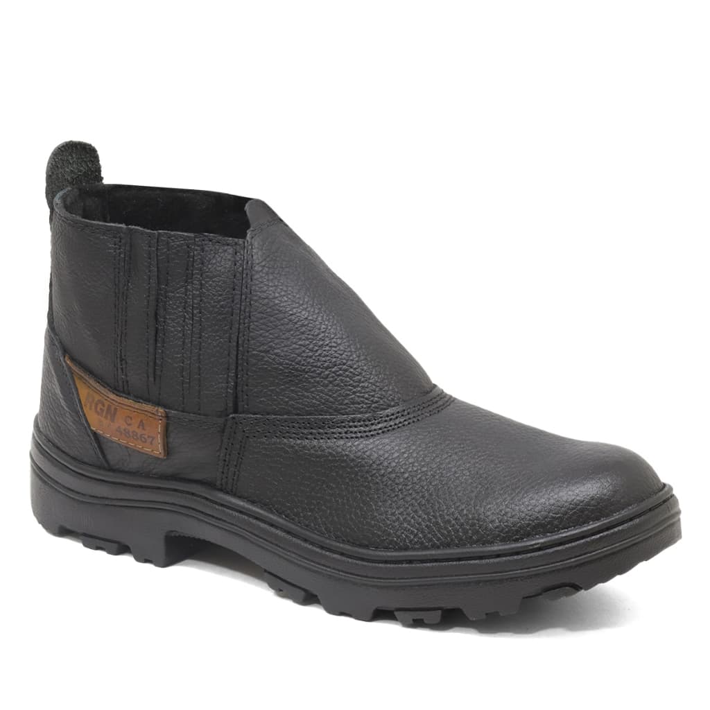 Bota com CA Trabalho Bota de Segurança EPI 100% Couro Legítimo e Solado de Borracha Antiderrapante Callshoes