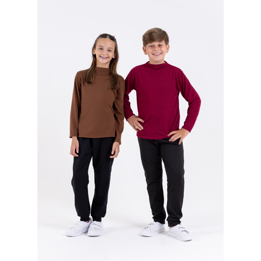 Kit 2 Calças Moletom Premium com Punho Peluciado Infantil Unissex Sortido