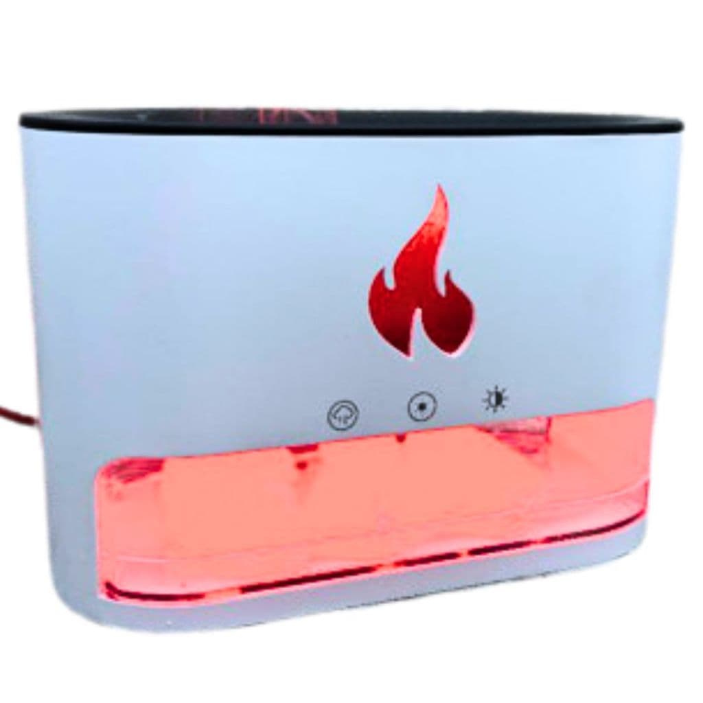 Umidificador De Ar Difusor Aromaterapia 250ml Chamas Led Cor Branco