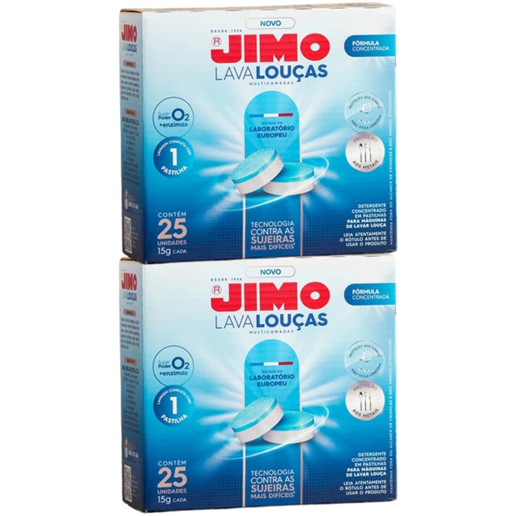 Jimo Lava Louça Pastilha 50x15g Detergente 24 Horas