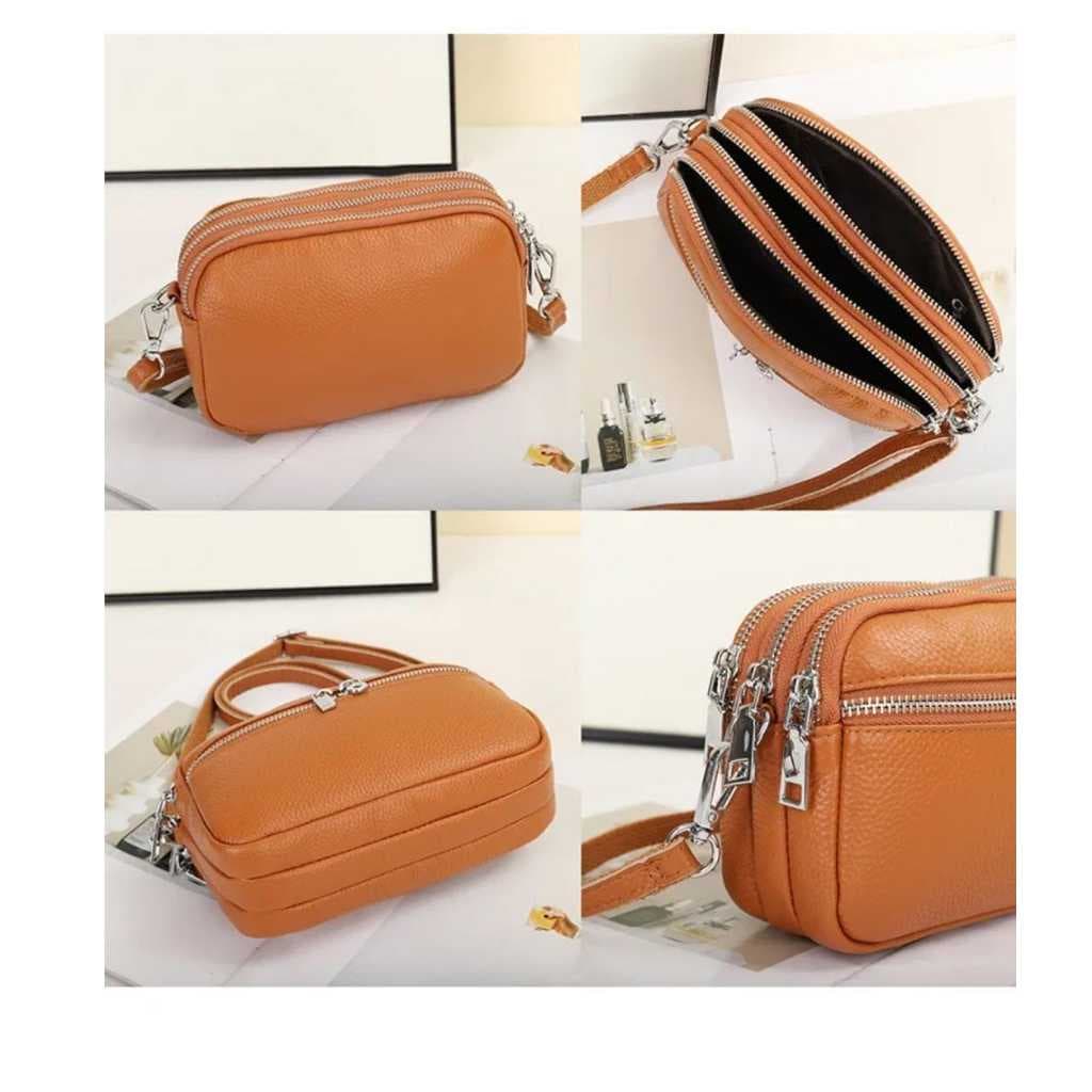 Bolsa Feminina Tiracolo, Compacta com Zíper Duplo Dia a Dia Trabalho