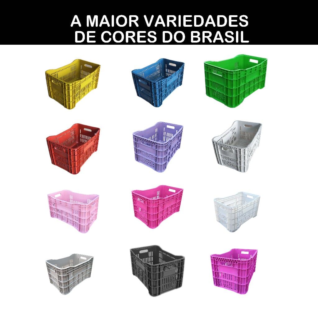1 X Caixa Organizadora Multiuso Agricola Hortifruti Vazada Feira Plastica 49l Nf-e