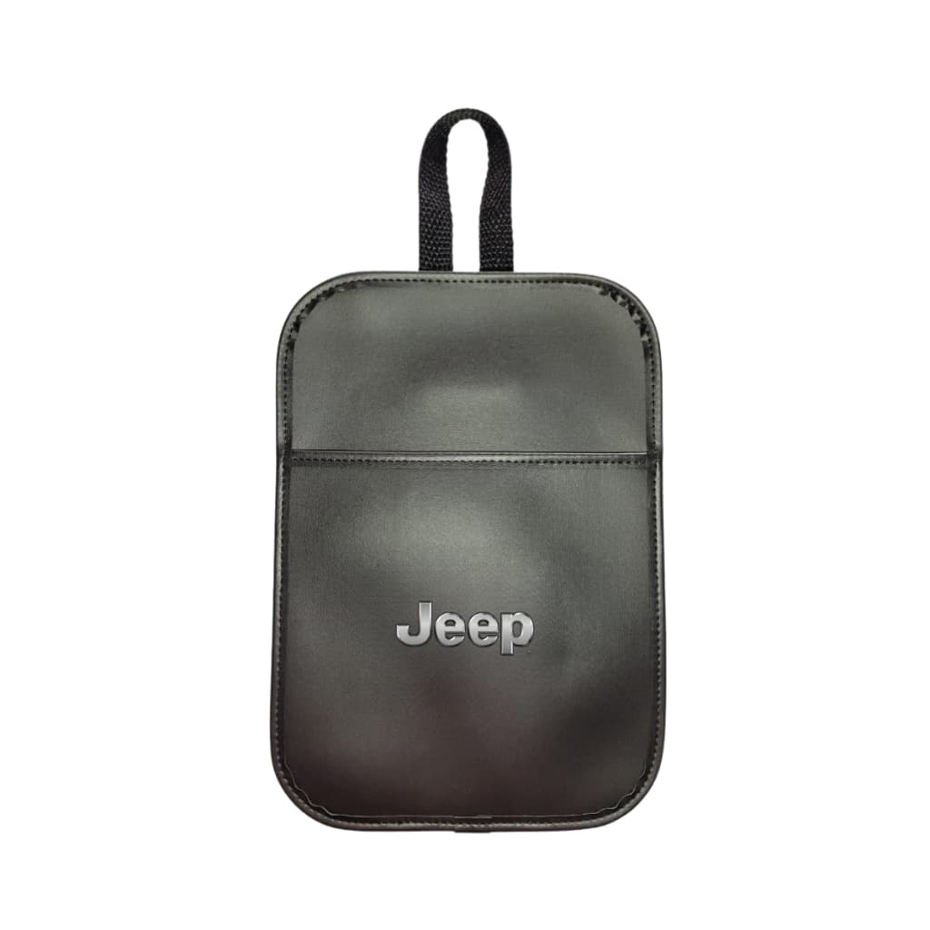 Porta Lixo Lixeira Para Carro Jeep Preto Com Alça