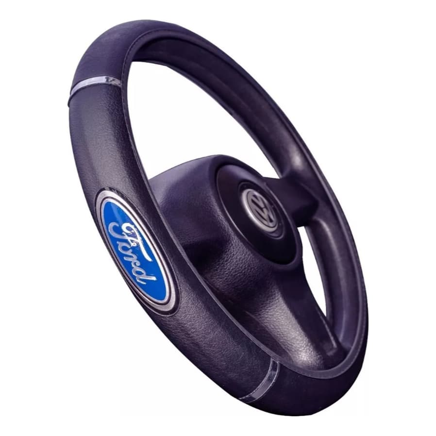 Capa Volante Couro com Logo Ford para Ka, Fiesta e EcoSport