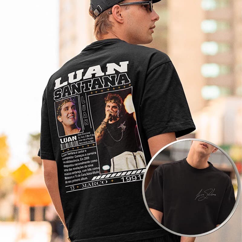 Camisa Camiseta Unissex Luan Santana Variedade de opções lançamento 2025 100% Algodão! Moda Maligu