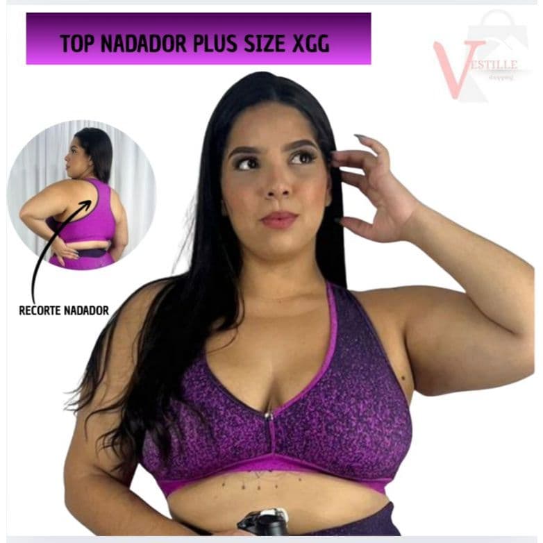 Top  XGG Academia Musculação  Fitness Casual Praia reforçado recorte nadador