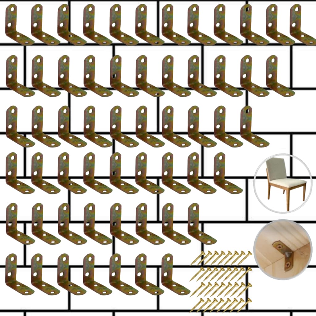 Kit 10-60-100 Peças Cantoneira L Reforço Moveis 3cm Parafusos Biocromatizada Resistente