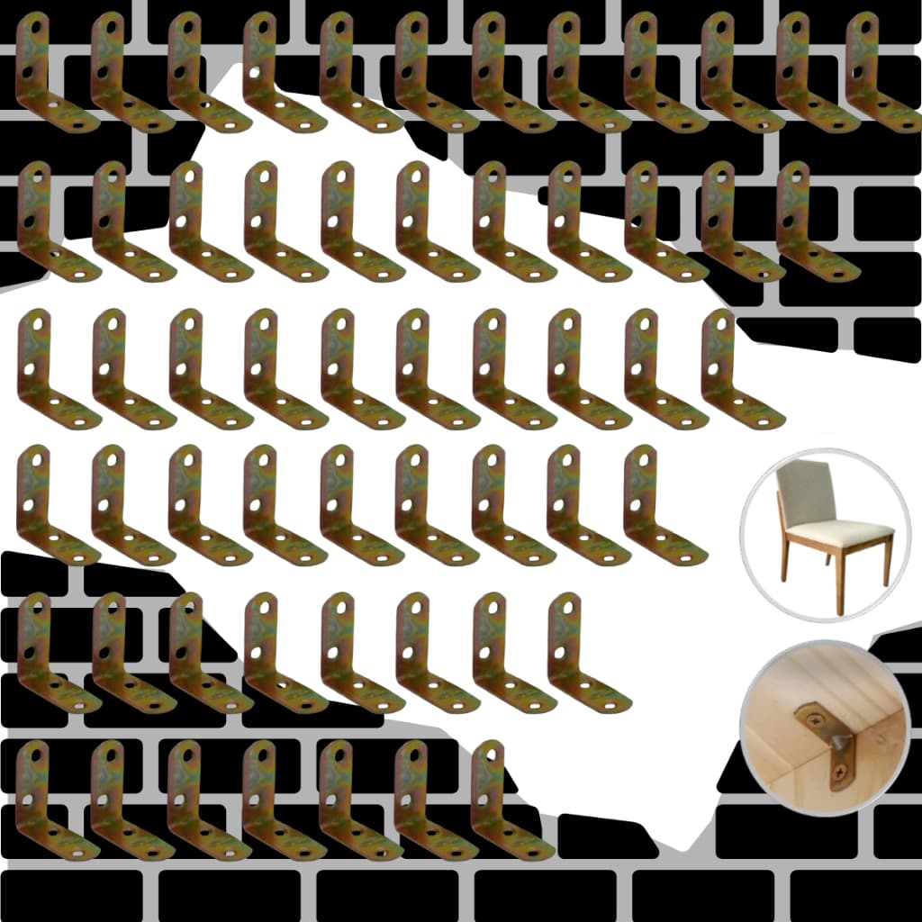 Kits Cantoneiras 10 20 30 50 ou 100 Peças Cantoneira L Metal Reforço Moveis 3cm Parafusos