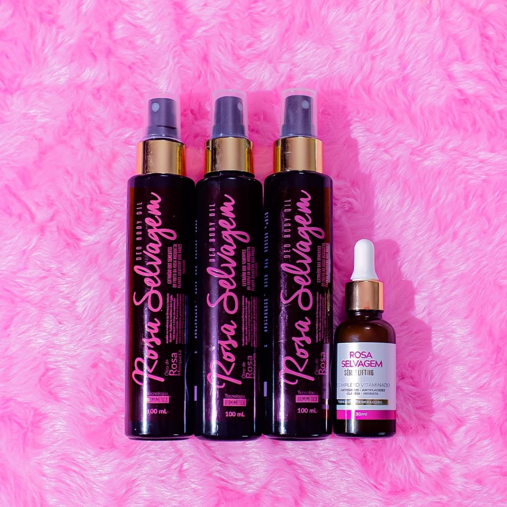 Kit 3 Óleos + 1 Serum Rosa Selvagem