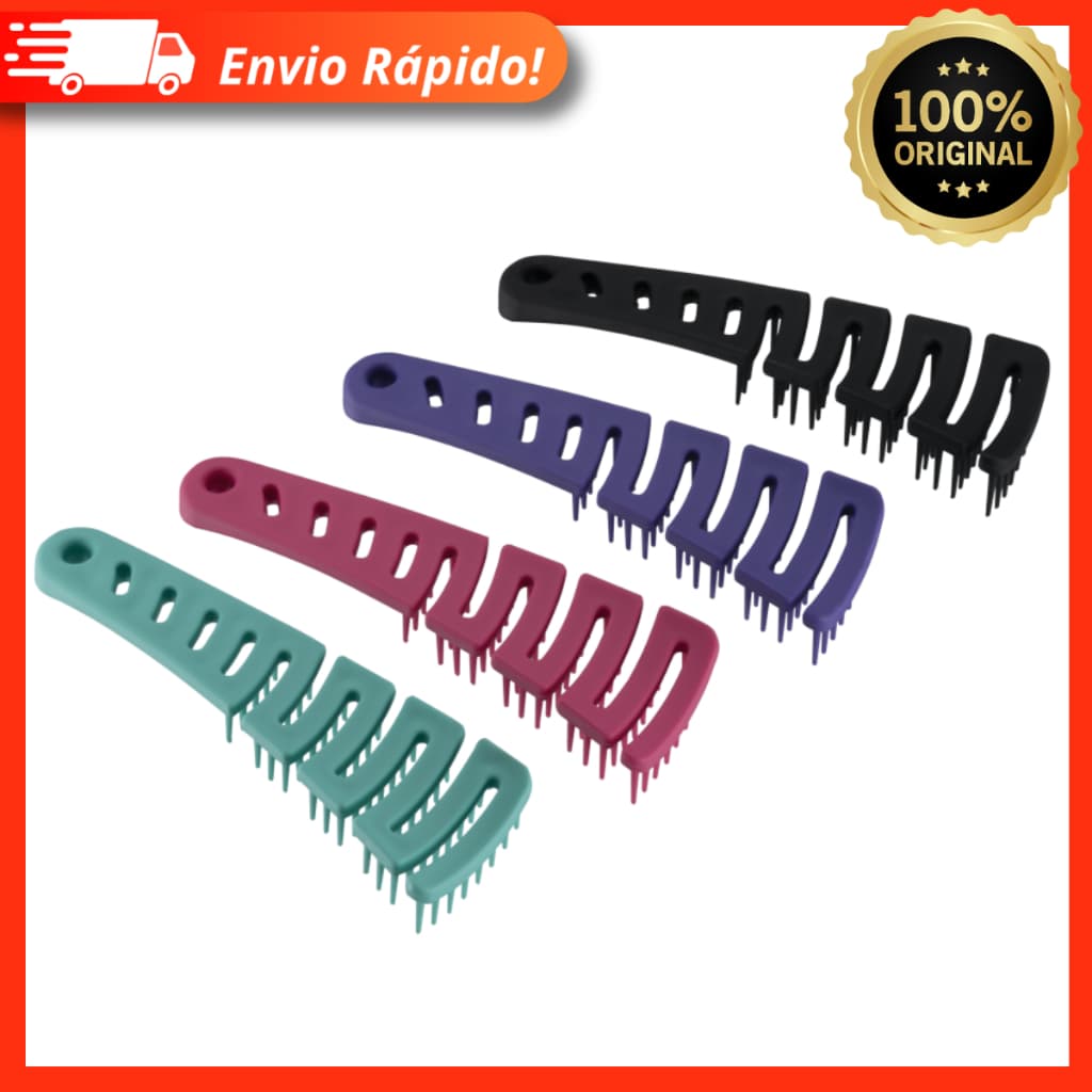 Escova Para Cabelo Sissi 4 Cores Preto, Rosa, Verde e Roxo - Dompel