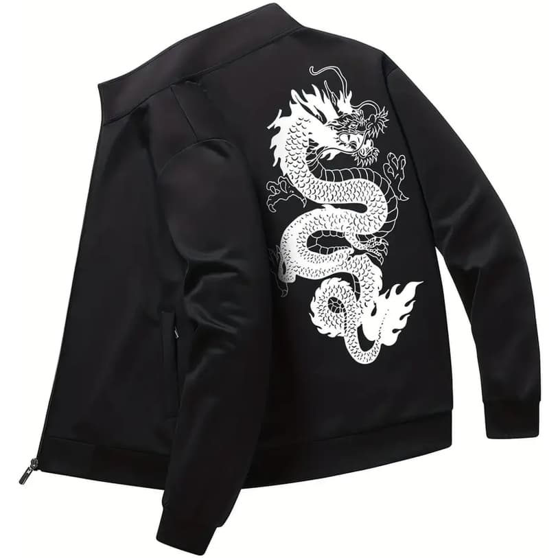 Jaqueta Bomber Casaco Masculino Dragão Japones Streetwear Skate Japão Modelagem Slim Exclusiva