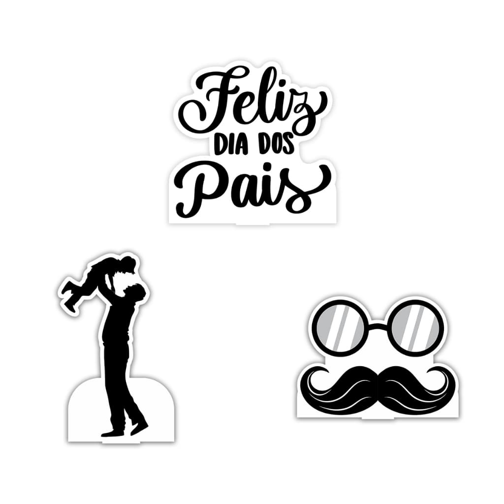 Kit 3 Totens Display MDF Adesivado Dia dos Pais 50cm