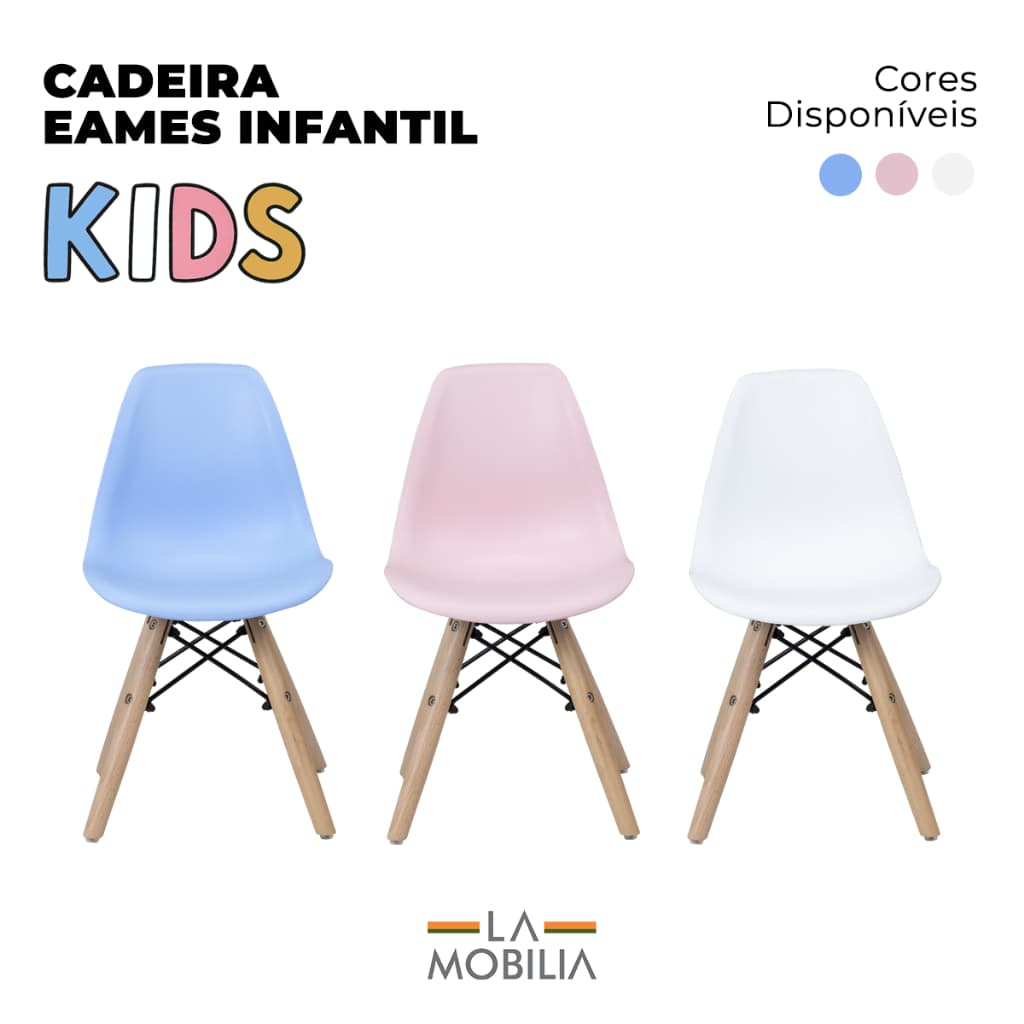 Cadeira Infantil Eames Colorida para Crianças para Brinquedoteca Quarto e Recreação - Seat&co