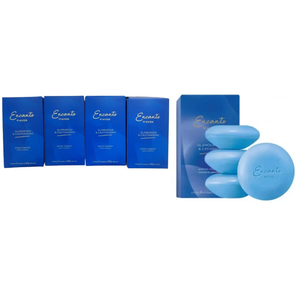4 Caixas Sabonete Encanto Glamourosa 80g Avon Lacrados