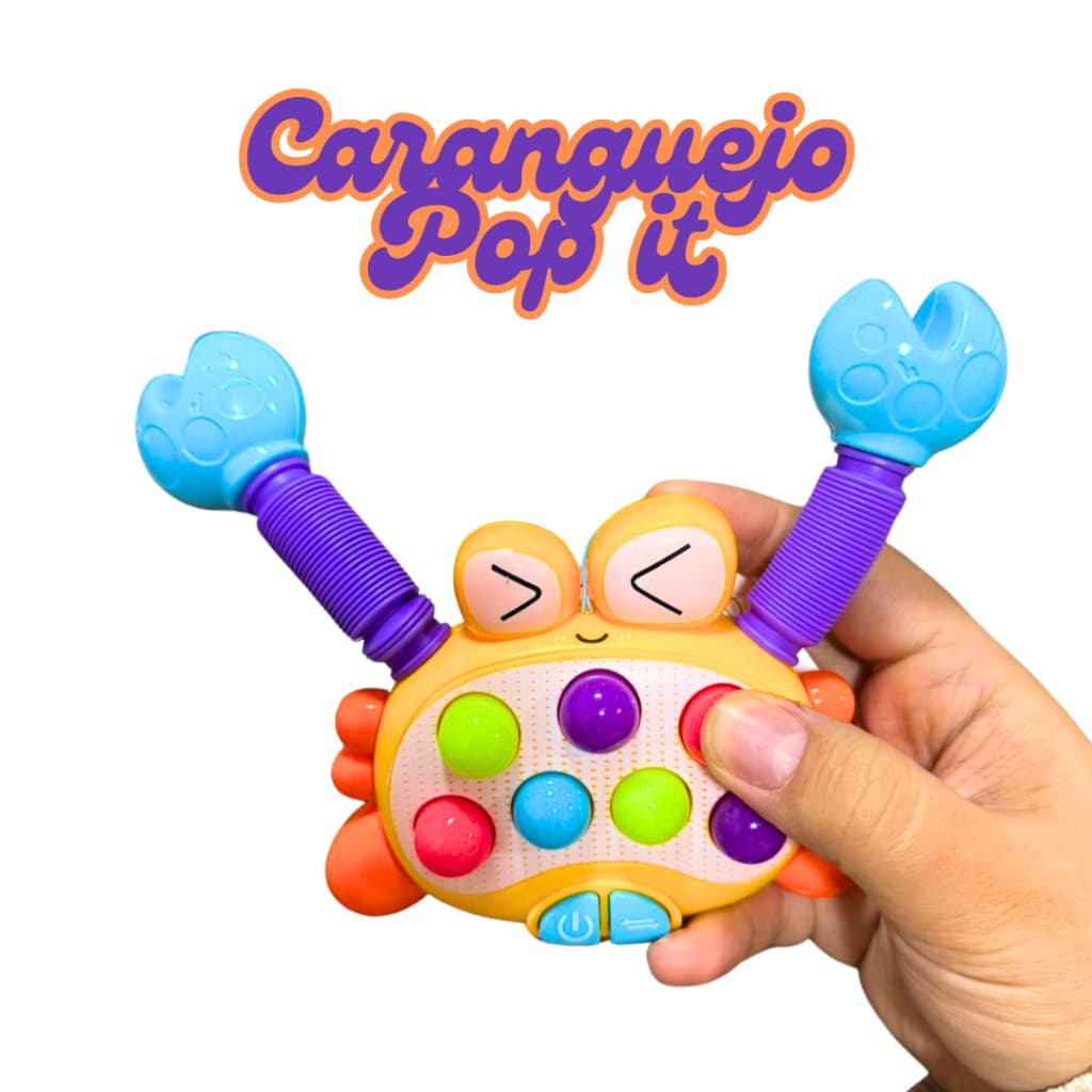 Caranguejo pop it estica e puxa com som e luzes brinquedo sensorial para bebês e crianças