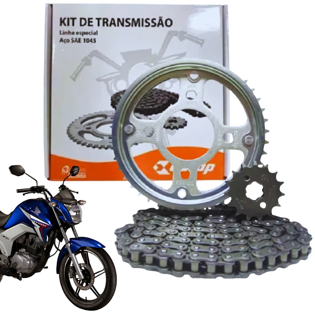Kit Relacao Transmissao Tracao Honda Cg Titan Fan 160 2015 2016 2017 2018 2019 2020 2021 Original Cofap  TMC410013
